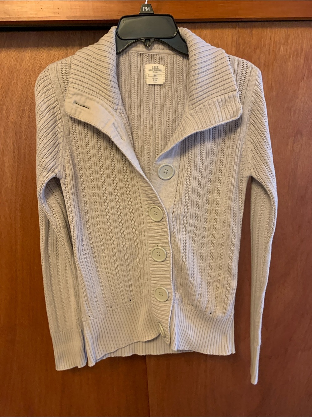 H&M Beige Ribbed Button-Front Cardigan
